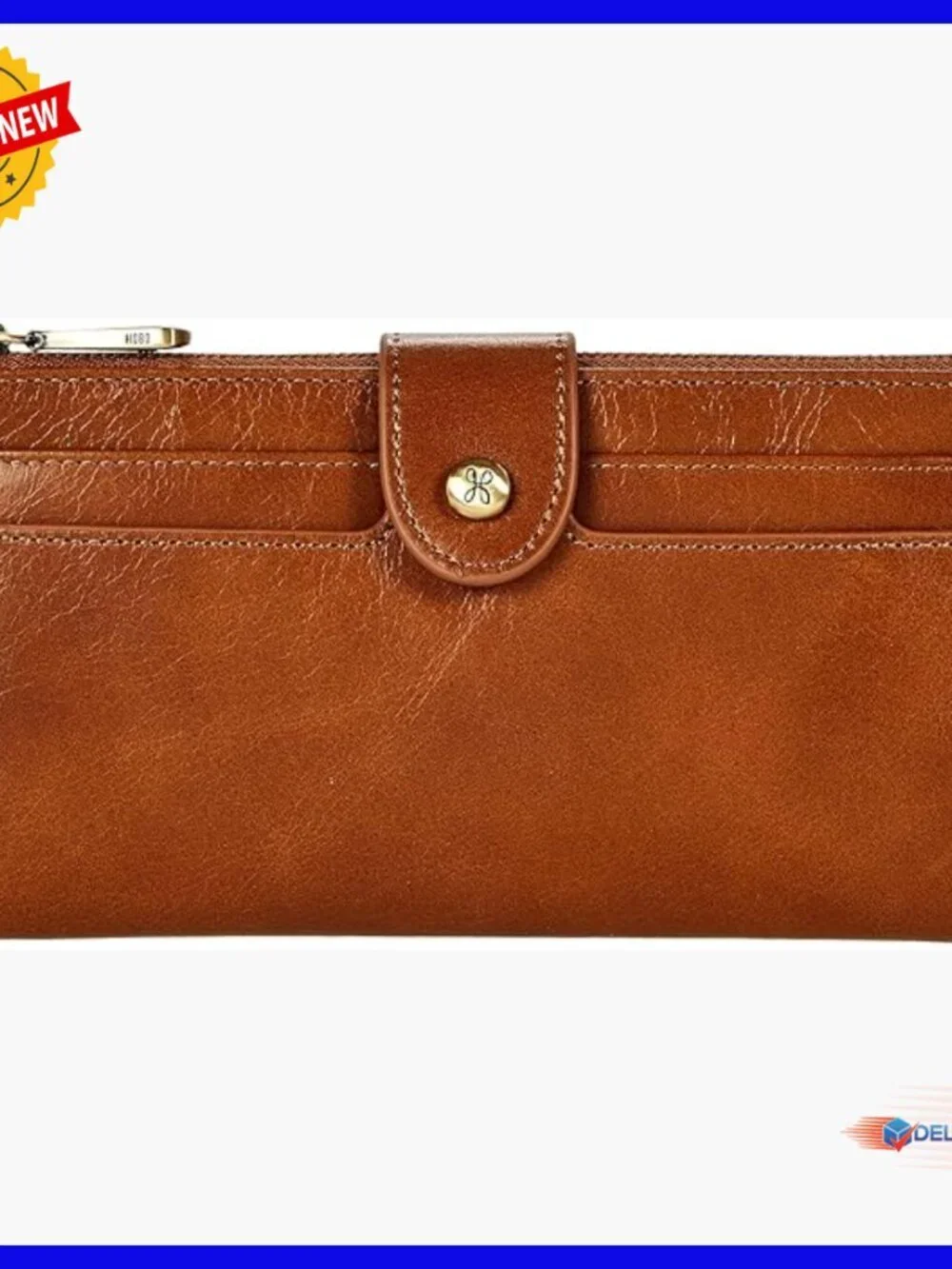 Leather Continental Wallet with Multiple Pockets and Snap Closure